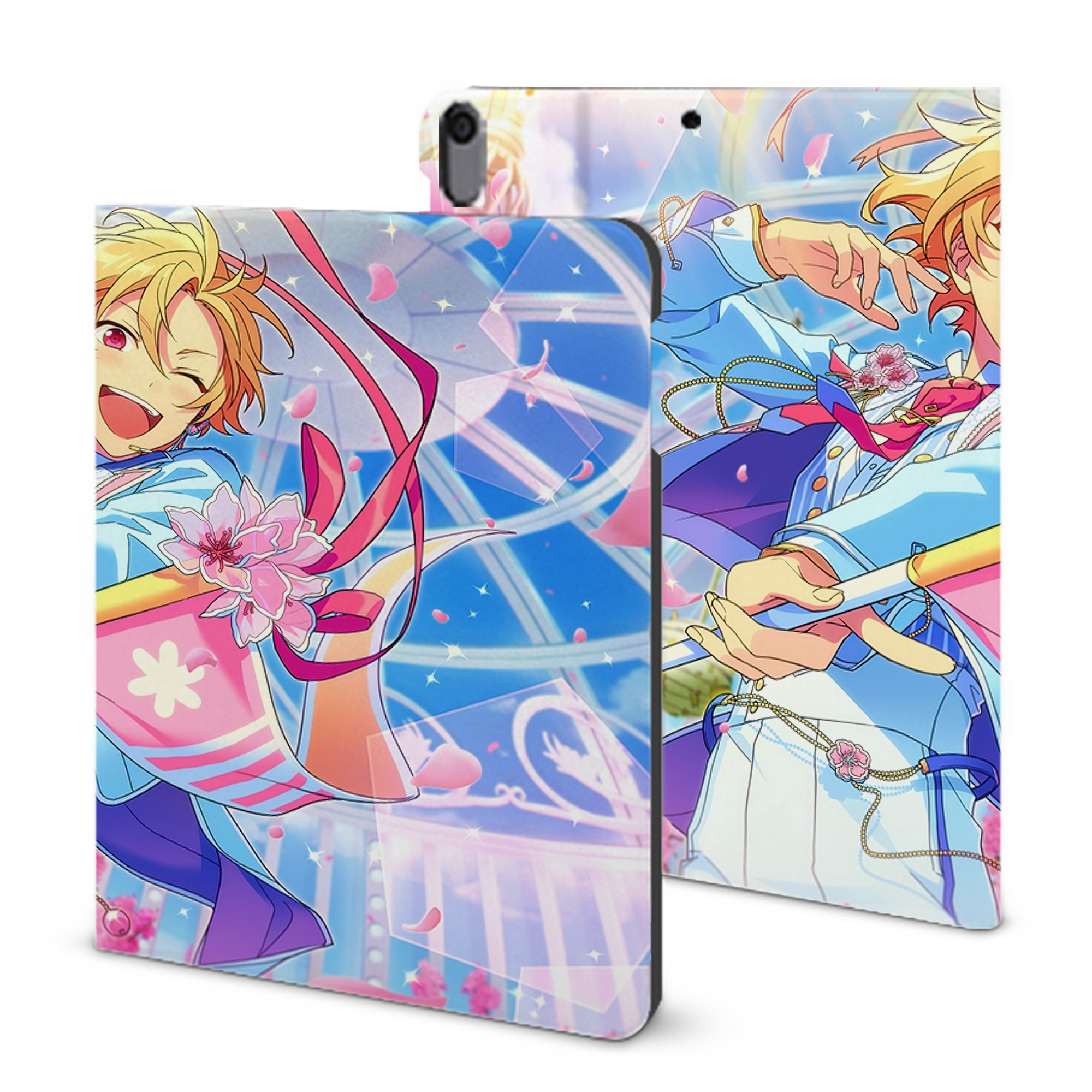 （画像用） あんさんぶるスターズ! Ensemble Stars IPad ケース ブック型 PUレザー TPU 耐衝撃 軽量 薄型 ペン収納なし 全面保護 IPad 各モデル対応